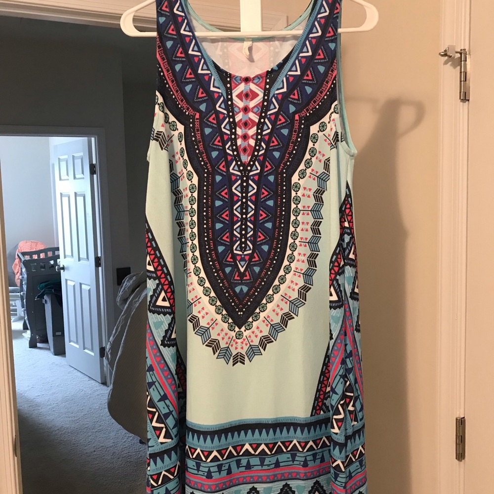 Multi colored pink blush maternity dress